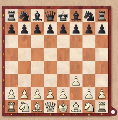 White moves the pawn from f2 to f3